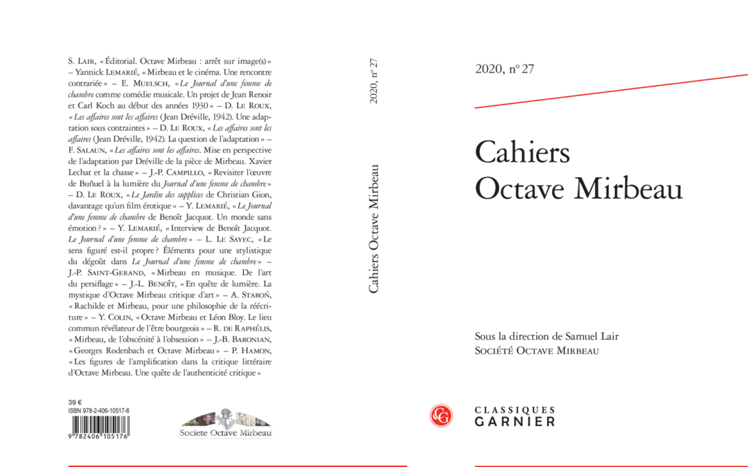 Cahiers Octave Mirbeau n° 27